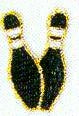 JKM Pair of Bowling Pins Applique (Iron On)