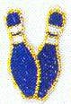 JKM Pair of Bowling Pins Applique (Iron On)