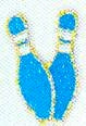 JKM Pair of Bowling Pins Applique (Iron On)