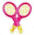 JKM Pair of Tennis Rackets Applique (Iron On)