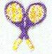 JKM Small Pair of Tennis Rackets Applique (Stick On)