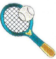 JKM Tennis Racket with Ball Applique (Iron On)
