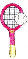 JKM Tennis Racket with Ball Applique (Iron On)
