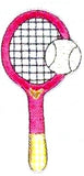 JKM Tennis Racket with Ball Applique (Iron On)