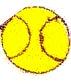 JKM Small Yellow Tennis Ball Applique (Iron On)