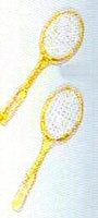 JKM Pair of Gold/Silver Tennis Rackets Applique (Iron On)