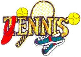 JKM Small Tennis Word with Accessories Applique (Iron On)