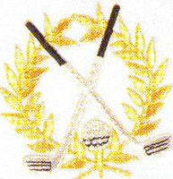 JKM Gold Wreath with Silver Clubs and Silver Ball Applique (Stick On)