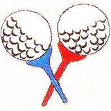 JKM Red and Blue Golf Tees Applique (Iron On)