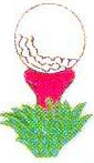 JKM White Golf Ball on Tee Applique (Iron On)