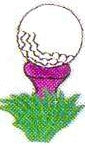 JKM White Golf Ball on Tee Applique (Iron On)