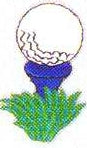JKM White Golf Ball on Tee Applique (Iron On)