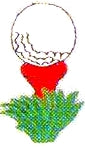 JKM White Golf Ball on Tee Applique (Iron On)
