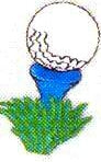 JKM White Golf Ball on Tee Applique (Iron On)
