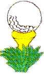 JKM White Golf Ball on Tee Applique (Iron On)