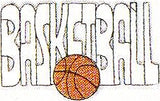 JKM White Basketball Applique (Iron On)
