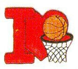 JKM Red I Love Basketball Applique (Iron On)