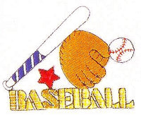 JKM Baseball with Bat & Glove & Ball Applique (Stick On)