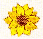 JKM Medium Single Sunflower Applique (Stick On)