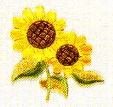 JKM 2 Sunflowers Applique (Stick On)
