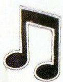 JKM Black Music Notes Applique (Iron On)