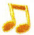 JKM Small Gold Music Notes Applique (Stick On)