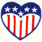 JKM Heart with Stars and Stripes Applique (Iron On)