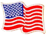 JKM Wavy American Flag Applique (Iron On)