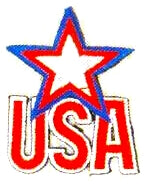 JKM USA with Blue & Red and White Star Applique (Stick On)