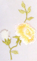 JKM White Rosebud with Blooming Flower Applique (Stick On)