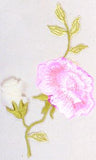 JKM White Rosebud with Blooming Flower Applique (Iron On)