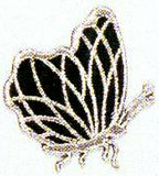 JKM Black/Silver Butterfly Side Applique (Iron On)