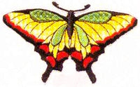 JKM Large Green/Beige Butterfly Applique (Stick On)