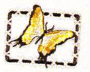 JKM Yellow Butterfly in Frame Applique (Stick On)