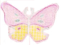 JKM Pink/Yellow Pastel Butterfly Applique (Stick On)
