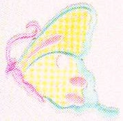 JKM Yellow/Aqua/Pink Side View Butterfly Applique (Stick On)