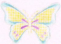 JKM Aqua/Yellow/Pink Pastel Butterfly Applique (Iron On)