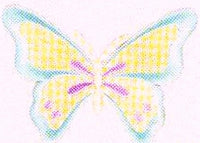 JKM Aqua/Yellow/Pink Pastel Butterfly Applique (Stick On)