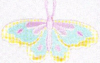 JKM Aqua/Pink/Yellow Pastel Butterfly Applique (Stick On)
