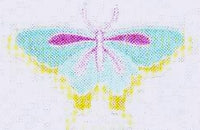JKM Aqua Pastel Multi Butterfly Applique (Stick On)