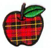 JKM Large Plaid Apple Applique (Iron On)