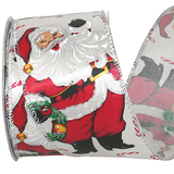 JKM Santa Candy Cane Jolly Ribbon Wire Edge