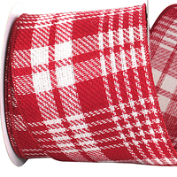 JKM Twill Peppermint Plaid Ribbon Wire Edge