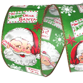 JKM Vintage Letters to Santa Ribbon Wire Edge