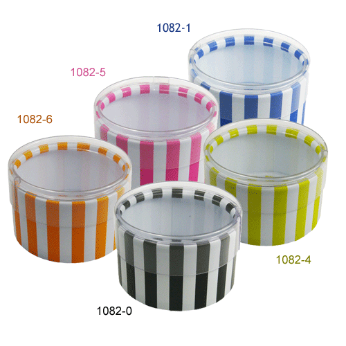 JKM Cylinder Stripe Boxes with Clear Lid