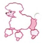 Wrights Large Pink/White Poodle Applique (Sew-On)