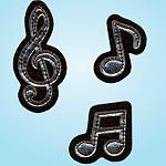 Wrights Black/Silver Music Note