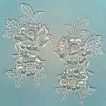 Wrights White Beaded/Sequin Applique No. 4