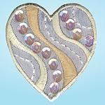 Wrights Iridescent Heart with Sequin Stripe