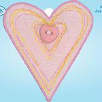 Wrights Pink Fuzzy Heart